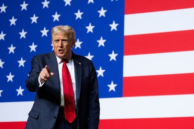 Le président américain Donald Trump à Quantico, aux Etats-Unis, le 30 septembre 2025