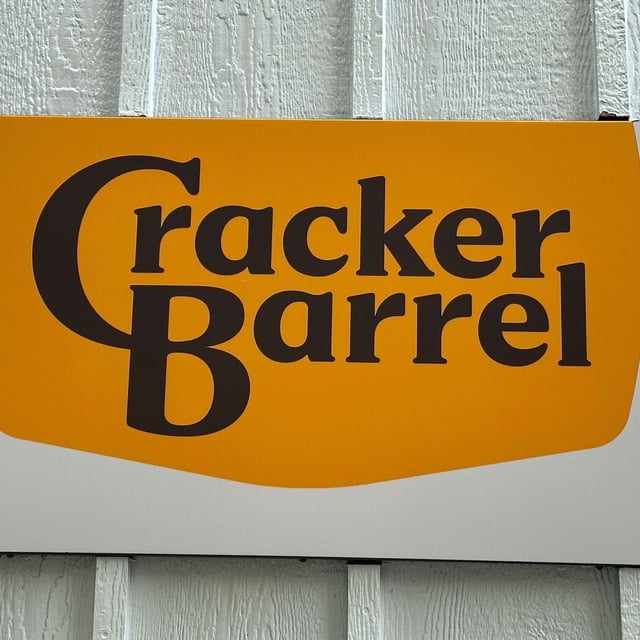 The new Cracker Barrel logo is displayed on Thursday, Aug. 21, 2025, in New York. (AP Photo/Wyatte Grantham-Philips)