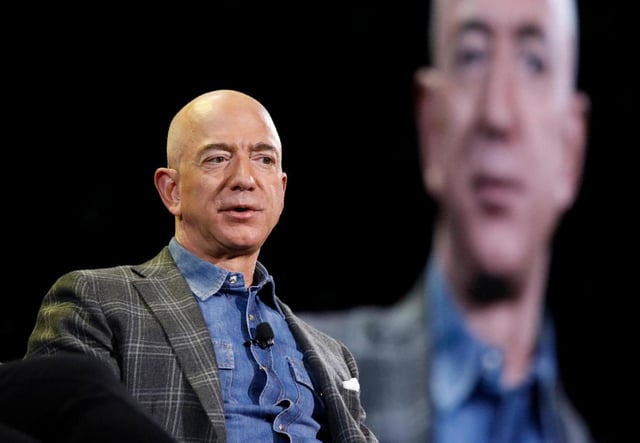 FILE — Amazon CEO Jeff Bezos speaks in Las Vegas on June 6, 2019. (AP Photo/John Locher, File)