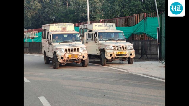 Dog-catching vans in place at the JLN stadium. (HT)