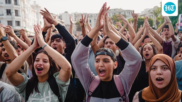 People protest against corruption and calling for healthcare and education reform, in Casablanca, Morocco.