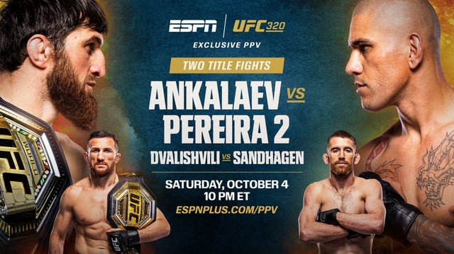 Mira qué canales transmiten el UFC 320, Magomed Ankalaev vs. Alex Pereira, este sábado 4 de octubre desde el T-Mobile Arena. Guía de transmisión y más.