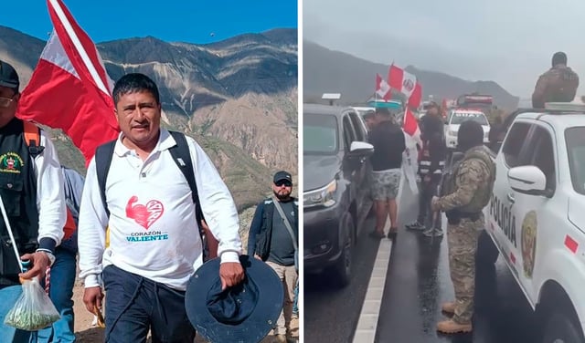 Alcalde de Patáz fue intervenido por la Policía durante su 'marcha de sacrificio' hacia Lima