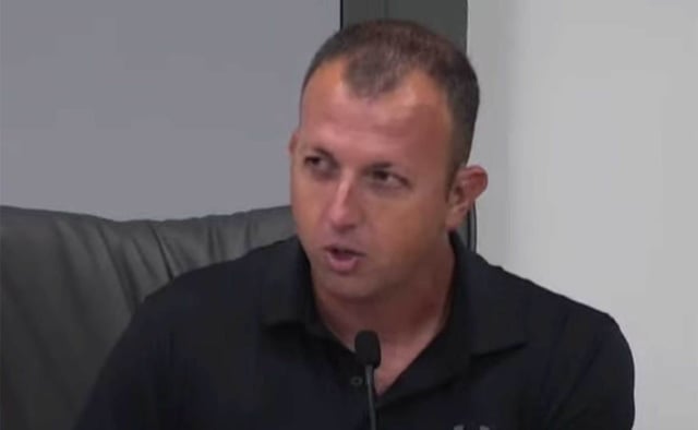 Palm Bay City Council member Chandler Langevin speaks at a meeting Thursday, Oct. 2, 2025. (Courtesy/City of Palm Bay)