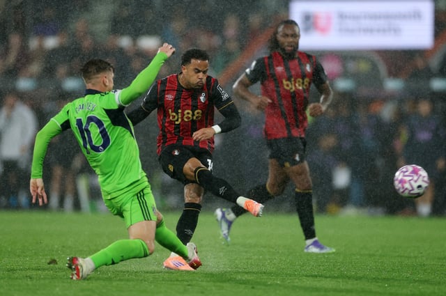Soccer Football - Premier League - AFC Bournemouth v Fulham - Vitality Stadium, Bournemouth, Britain - October 3, 2025 AFC Bournemouth's Justin Kluivert scores their second goal REUTERS/Ian Walton
