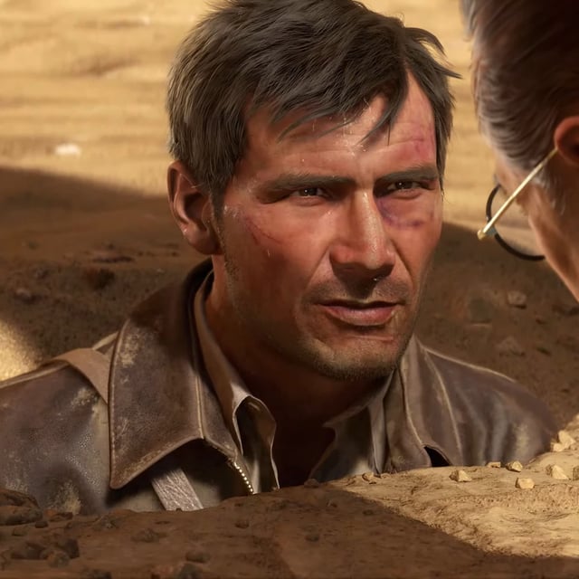 Indiana Jones and the Great Circle trailer still - Indy about to sock a Nazi