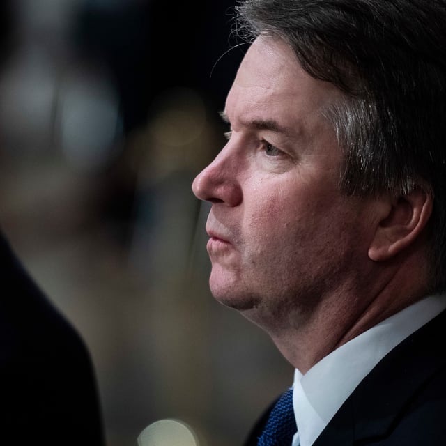 FILE - Supreme Court Associate Justice Brett Kavanaugh is seen at the Capitol on Capitol Hill in Washington, Dec. 3, 2018.  Nicholas John Roske, the California man accused of plotting to kill Supreme Court Justice Brett Kavanaugh, had a more expansive goal to change the makeup of the Supreme Court in discussions he had in online chat rooms, according to a recent federal court filing. (Jabin Botsford/The Washington Post via AP, Pool)