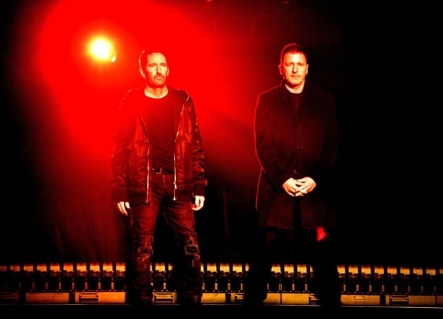 Trent Reznor and Atticus Ross’ (pictured at the Disney Entertainment Showcase at D23: The Ultimate Disney Fan Event in Anaheim, California, on Aug. 09, 2024) Future Ruins Festival, slated for Nov. 8, has been canceled due to logistical challenges and complications. (Photo by Araya Doheny, Getty Images)