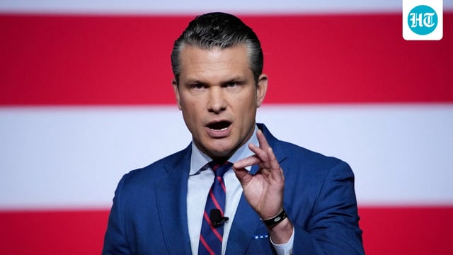 Secretary of Defense Pete Hegseth speaks to senior military leaders at Marine Corps Base Quantico