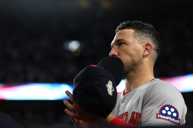 NEW YORK, NEW YORK - SEPTEMBER 30: Alex Bregman #2 of the Boston Red Sox looks on during game one of the American League Wild Card Series against the New York Yankees at Yankee Stadium on September 30, 2025 in the Bronx borough of New York City. (Photo by Ishika Samant/Getty Images)