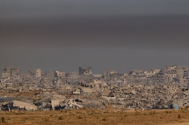 Destroyed buildings in Gaza, as seen from Israeli side of the Israel-Gaza border, in Israel, October 3, 2025. REUTERS/Amir Cohen