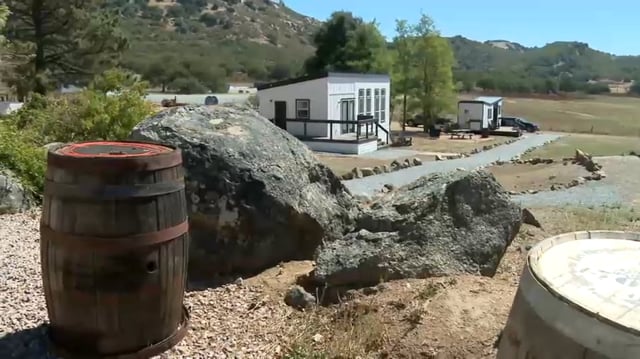 A tiny home is shown in Santa Ysabel, Oct. 2, 2025.