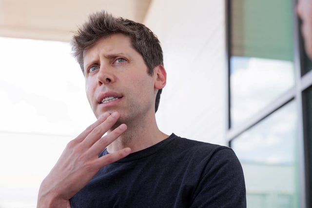 OpenAI CEO Sam Altman speaks to media following a Q&A at the OpenAI data center in Abilene, Texas, U.S., September 23, 2025.  REUTERS/Shelby Tauber/Pool/File Photo
