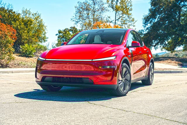 This photo provided by Edmunds shows the 2026 Model Y electric SUV. California regulators accuse Tesla Insurance Company, Tesla Insurance Services and State National of delaying and denying claims of hundreds of policy holders -- mostly Tesla vehicle owners -- and warn of license revocation and monetary penalties. (Courtesy of Edmunds via AP)