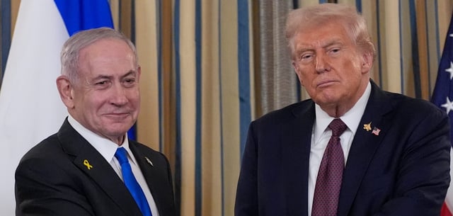 Der israelische Ministerpräsident Benjamin Netanjahu (l.) mit US-Präsident Donald Trump im Weißen Haus