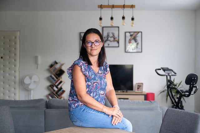 Gwenaëlle, mère célibataire de deux enfants. Saint-Péray, le 27 août 2025.