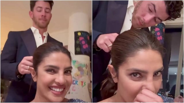 Priyanka Chopra gives husband Nick Jonas duty to remove her hairpins in new video