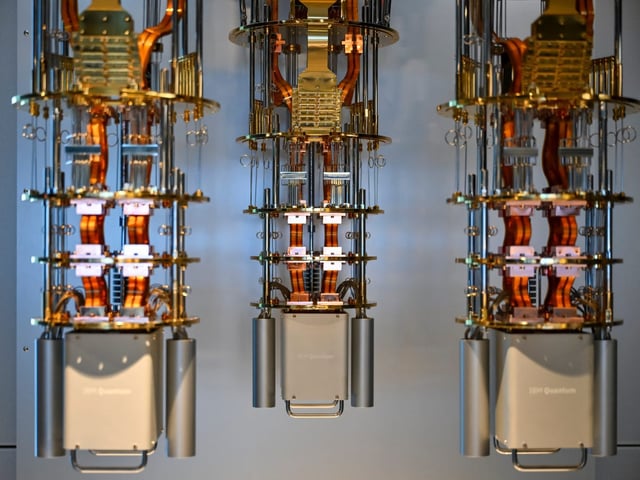 The IBM Quantum System Two is seen at IBM Thomas J. Watson Research Center on June 6, 2025 in Yorktown Heights, New York.