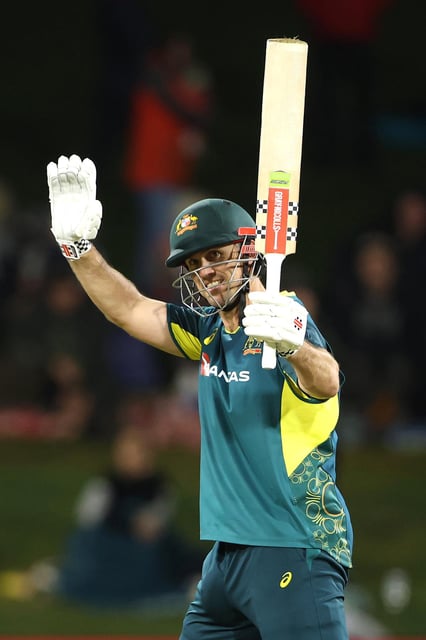 MOUNT MAUNGANUI, NEW ZEALAND - OCTOBER 04: Mitchell Marsh of Australia makes his century during the third match in the T20 International series between New Zealand and Australia at Bay Oval on October 04, 2025 in Mount Maunganui, New Zealand. (Photo by Phil Walter/Getty Images)