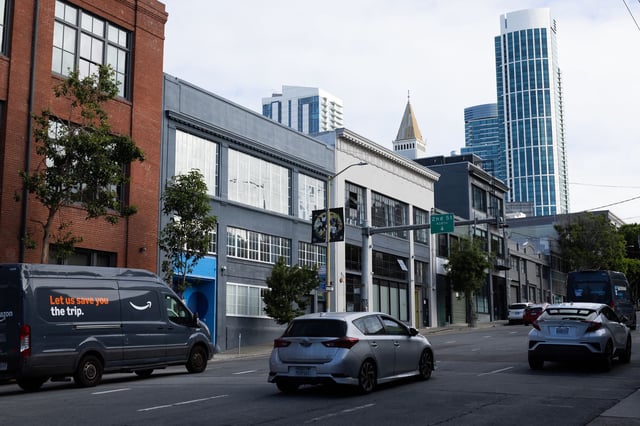 Traffic moves along Bryant Street where a speed camera has been issuing tickets in San Francisco on Friday, Oct. 3, 2025.