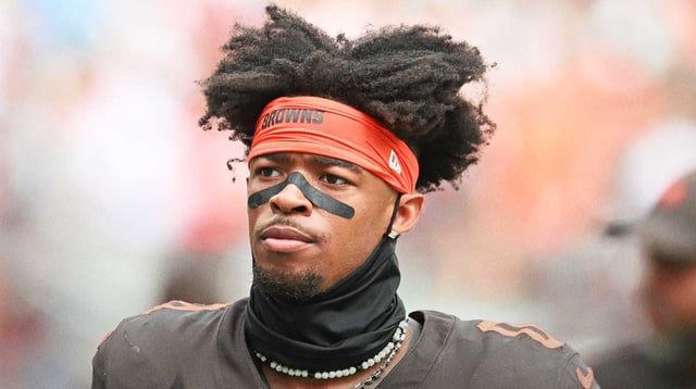 Sep 21, 2025; Cleveland, Ohio, USA; Cleveland Browns cornerback Greg Newsome II (0) at Huntington Bank Field. Mandatory Credit: Ken Blaze-Imagn Images.