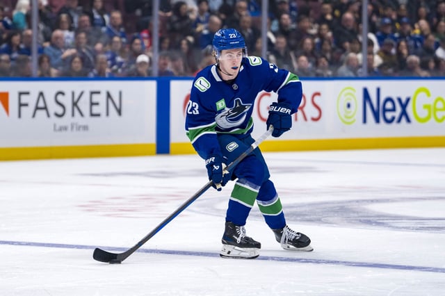 Jonathan Lekkerimaki, Vancouver Canucks (Bob Frid-Imagn Images)