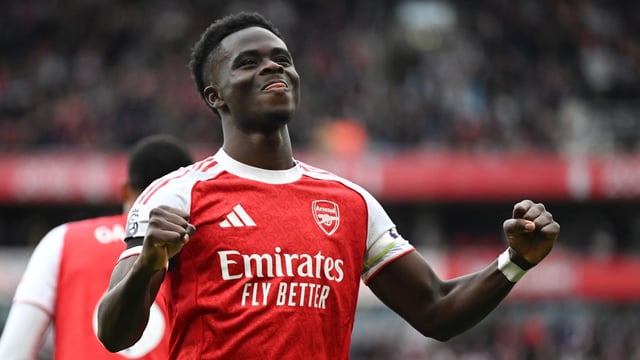Saka’s penalty was his 100th goal involvement in 200 Premier League games