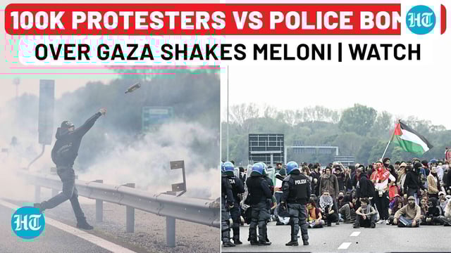 Milan Turns Into War Zone For Meloni: Police Bombs Vs Protestors’ Bottles In Pro-Palestine Clashes