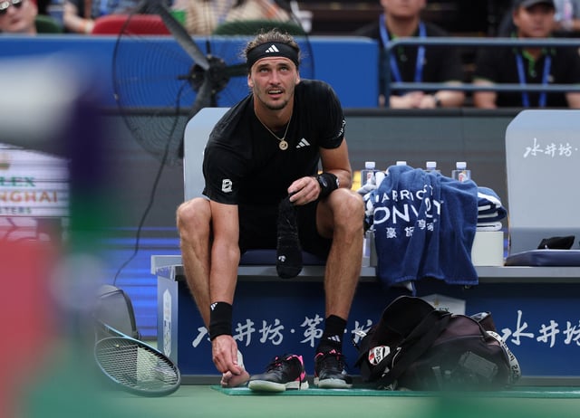 Tennis - ATP Masters 1000 - Shanghai Masters - Qizhong Forest Sports City Arena, Shanghai, China - October 4, 2025 Germany's Alexander Zverev during his round of 64 match against France's Valentin Royer REUTERS/Go Nakamura