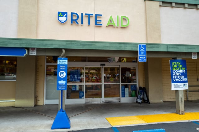 Facade of Rite Aid pharmacy