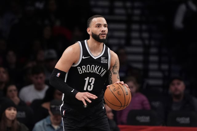 Brooklyn Nets' Tyrese Martin (13) during the first half of an NBA basketball game against the LA Clippers Friday, March 28, 2025, in New York. (AP Photo/Frank Franklin II)