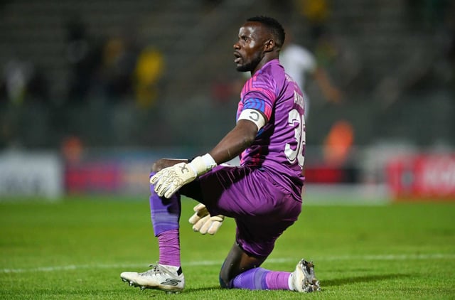 Washington Arubi of Marumo Gallants celebrates their victory during the 2025 Carling Knockout Cup Last 16 match against Mamelodi Sundowns at Lucas Moripe Stadium in Pretoria on Saturday. Photo: Alche Greeff/BackpagePix