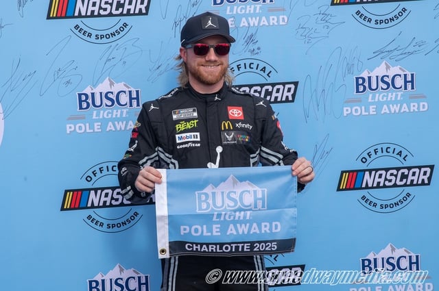 Tyler Reddick claims NASCAR Cup Series pole at Charlotte Roval.. Photo by John Knittel for SpeedwayMedia.com.