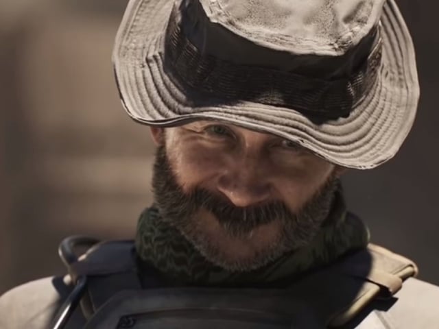 Captain Price looking kind of smug at the camera, like "are you sure about that?"