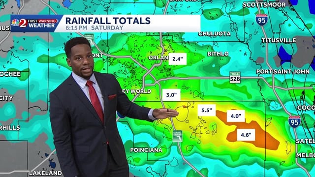 Dangerous Coastal Conditions For Central Florida, as Weekend Rain Showers Pile Up