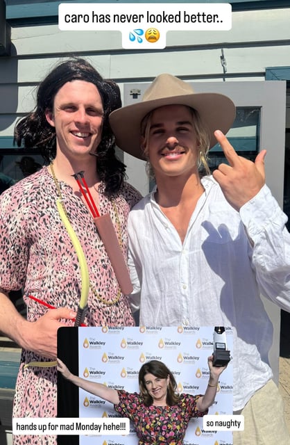 Smith later added a photo with Holmes, captioning it Caro has never looked better, before quickly deleting the post.
