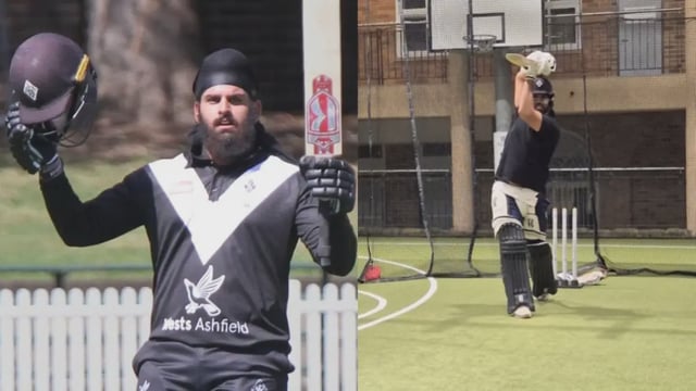 Harjas Singh celebrates his triple hundred