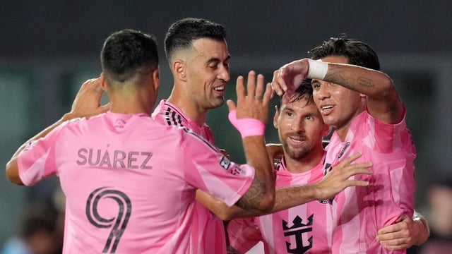 Lionel Messi helps Inter Miami beat New England Revolution 4-1 (AP Photo)