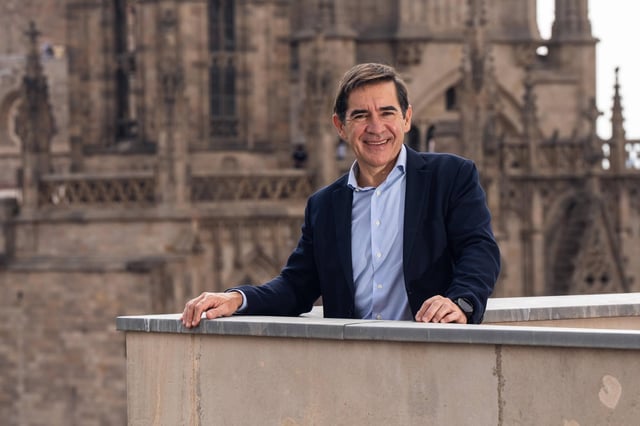 El presidente del BBVA, Carlos Torres, en la sede central del banco en Catalunya.