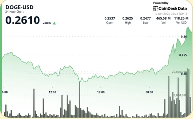 Doge rallies 3% back above $0.26 as traders target $0.30