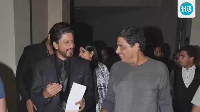 Shah Rukh Khan with Ronnie Screwvala at the audio launch of their film, Chennai Express, in 2013.