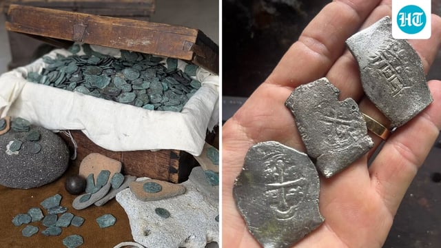 Over 1000 silver coins known as Reales were recovered from the shipwreck. 