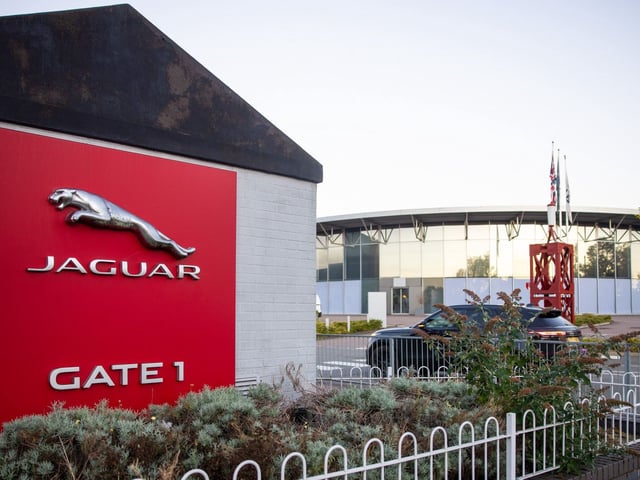 Jaguar sign in front of Jaguar Land Rover building
