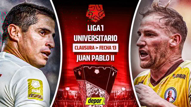 Universitario vs. Juan Pablo II por Liga 1. (Diseño: Christian Marlow)