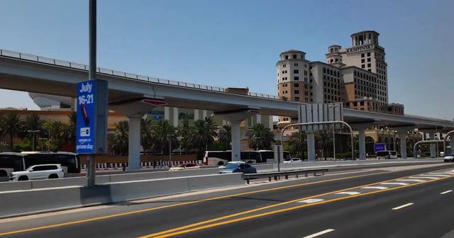 The road adjacent to the Kempinski hotel was converted from one-way to two-way traffic. RTA
