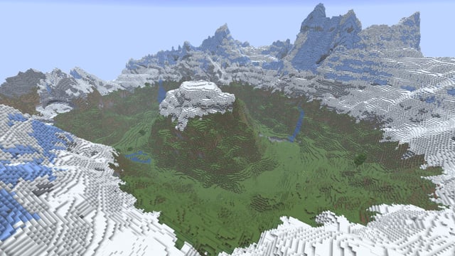 Surrounded Mountain Minecraft seed