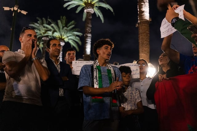 A Rabat, samedi 4 octobre 2025, lors de la huitième journée consécutive de mobilisation du collectif «Gen Z 212».