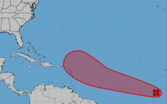The tropical outlook as of 8 a.m. Sunday., Oct. 5, 2025. (NHC)