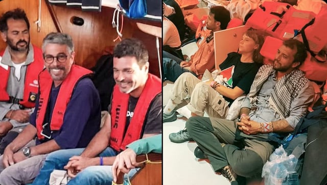 Las imágenes muestran a Greta Thunberg y a otros activistas de la Global Sumud Flotilla tras ser interceptados por la Armada de Israel.