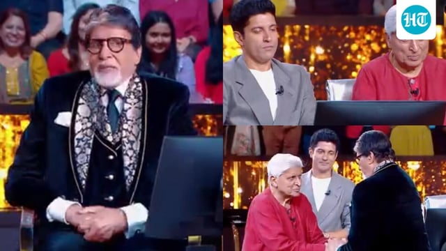 Amitabh Bachchan celebrates his birthday with Javed Akhtar and Farhan Akhtar on Kaun Banega Crorepati 17.